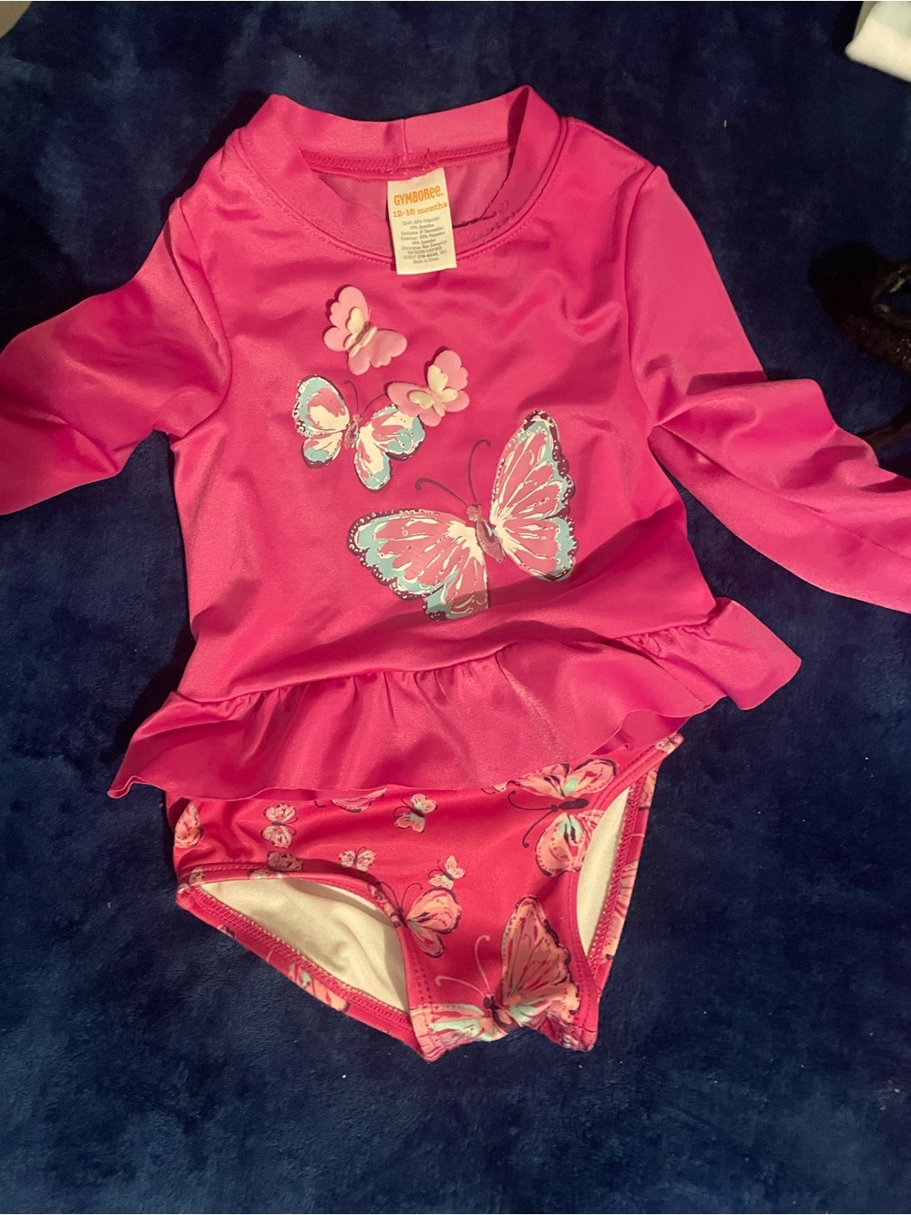 Gymboree Hot Pink Butterfly Pajama Swim Set